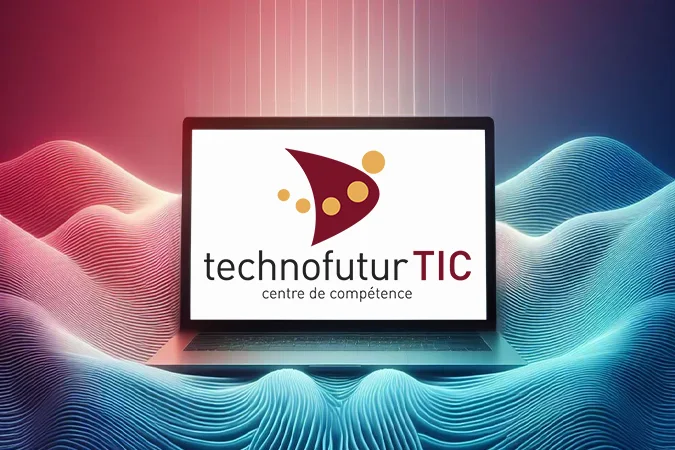 Ordinateur avec logo Technofutur TIC